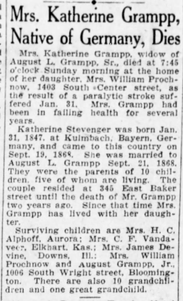 Clipping from The Pantagraph